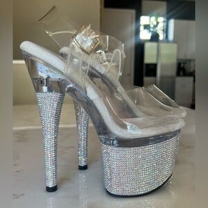 Sparkle Love Rhinestone Platform Heels by Pleaser